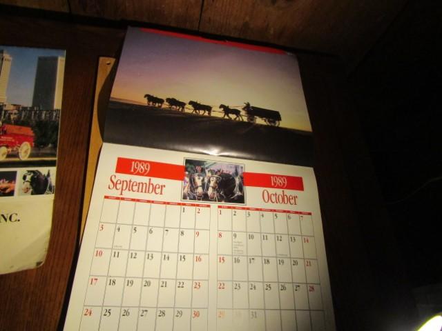 1986 And 1989 Budweiser Of Greenville Calendars