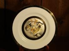 Vtg Japanese Made Chokin Porcelain Plate W/ Stand