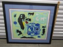 Framed And Double Matted Henri Manguin (?) Abstract Print (LOCAL PICK UP ONLY)