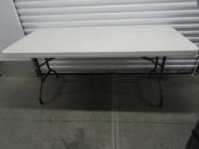 6 Foot Long Folding Table W/ White Top (LOCAL PICK UP ONLY)