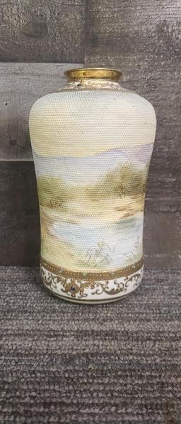 HAND PAINTED NIPPON TAPESTRY VASE