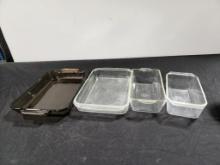 Four Glass Casserole Dishes