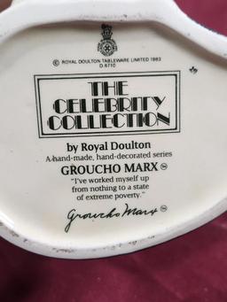 Lot of 2 Large Royal Doulton The Celebrity Collection - Groucho Marx & Mae West