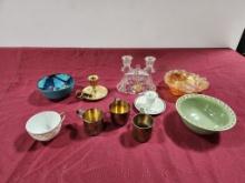 Assorted Cups, Candle Holders & Dishes