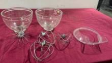 Group of Stand Mixer Attachments - Glass Mixing Bowls, Splash Cover & Whisks
