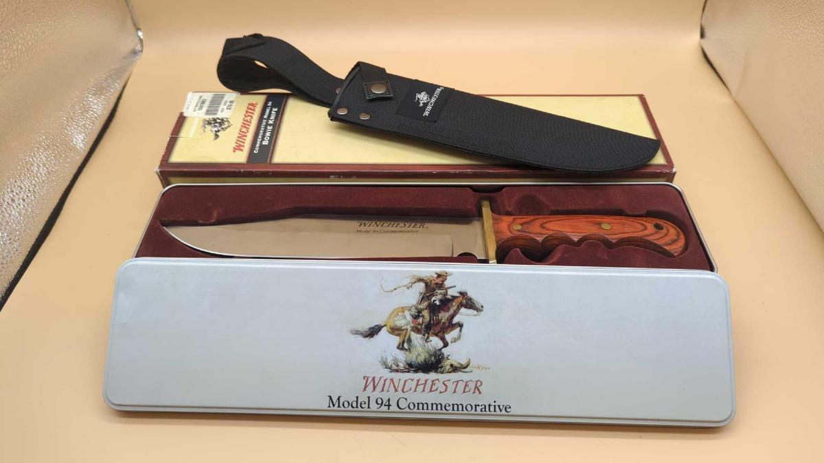 WINCHESTER MODEL 94 COMMEMORATIVE BOWIE KNIFE 8" BLADE & SHEATH