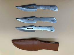 PERFECT POINT SET OF 3 THROWING KNIVES 3" BLADE