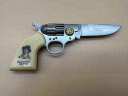 COLLECTOR BILLY THE KID GUN HANDLE 3" BLADE KNIFE