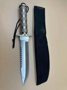 SILVER 8" BLADE WITH SERRATED TOP