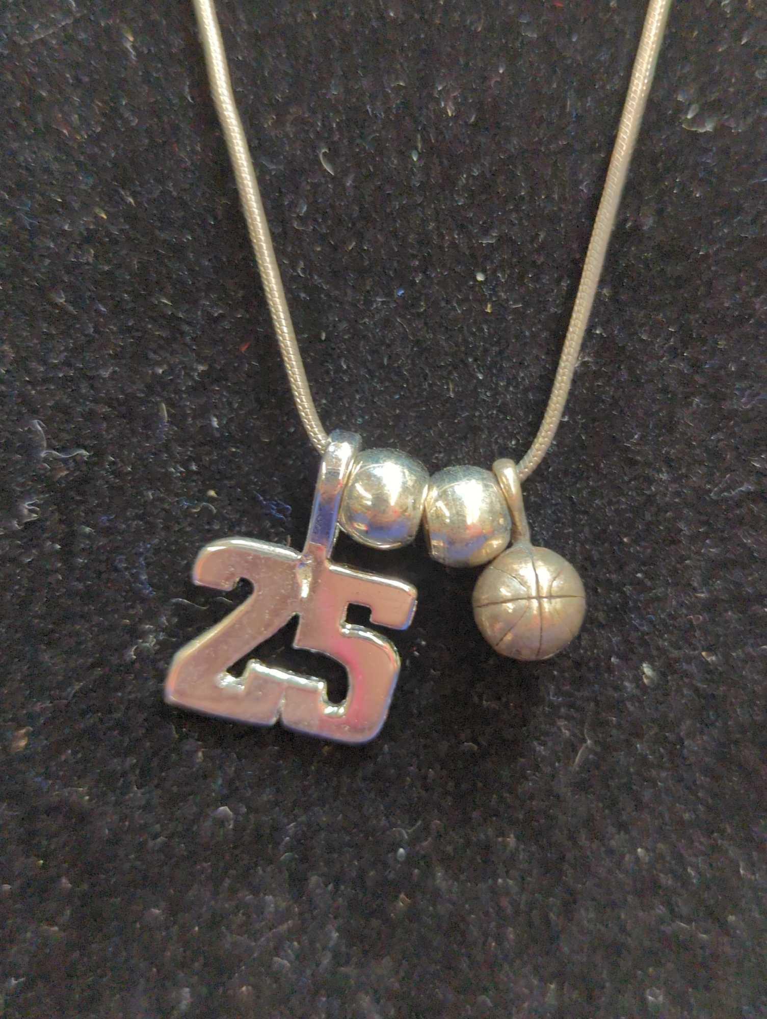 2 NECKLACES STERLING CHARM STATE OF WASHINGTON
