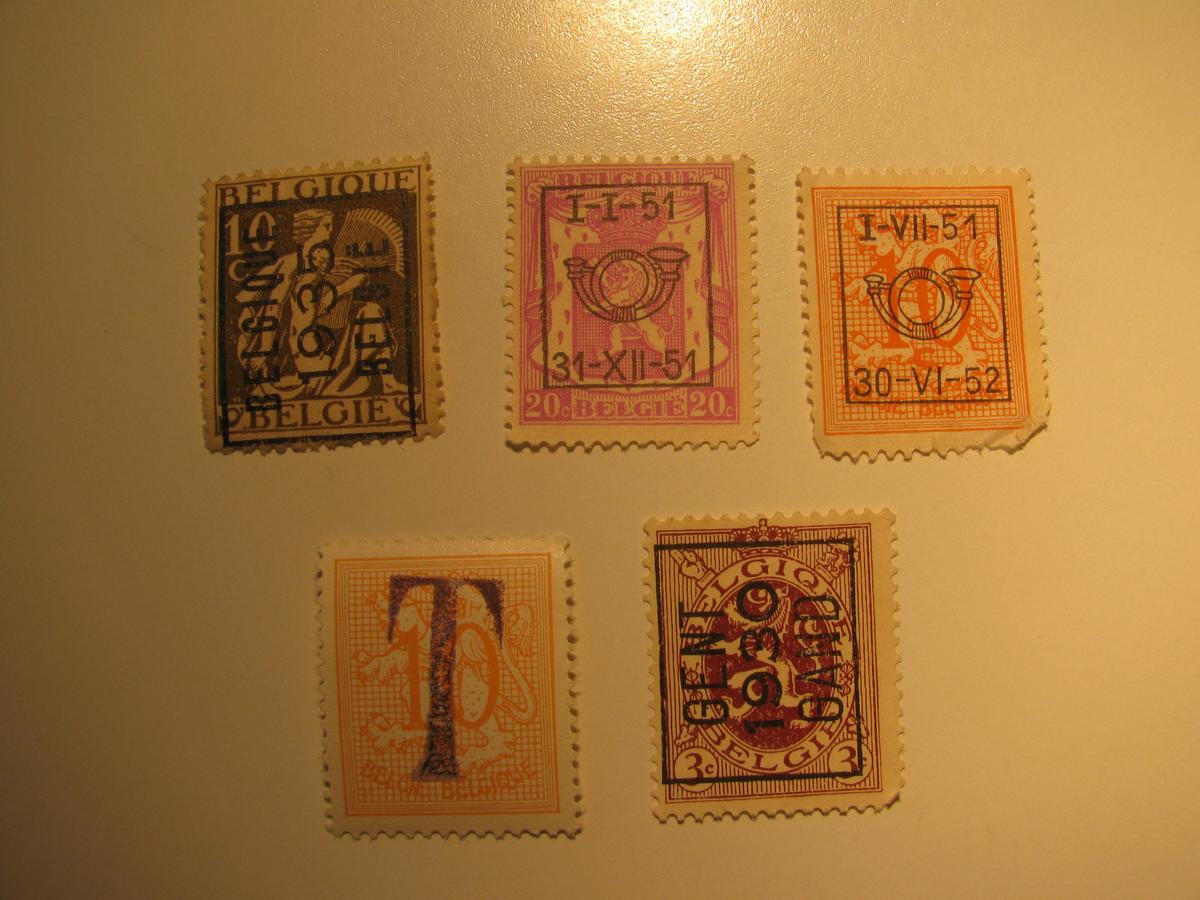 5 Belgium Unused  Stamp(s)