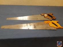 Ace Hardware Contractor Hand Saw w/Wood Handle, Disston Hand Saw w/Wood Handle (no other markings)