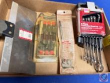 Taping Knife, Precision Screwdriver Set, Irwin Micro-Dial Drill Bit, Ace Combination Wrench Set
