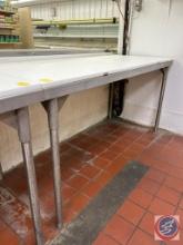 Steel table with cutting board 35 1/2 x 72 x 30