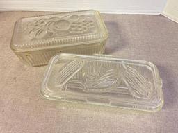 Group of 2 Vintage Glass Refrigerator Containers