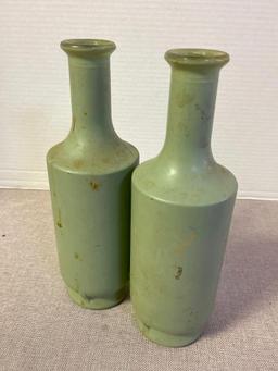Set of Painted Glass Vases