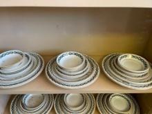 Shelf Lot of Dinner Place Settings for Three of Shenango China from King Cole Restaurant