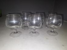Six Small Crystal Brandy Snifters