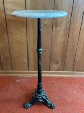 Cast Iron Base Marble Top Plant Stand