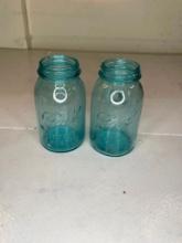 2 ball jars blue