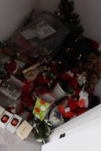 CLOSET LOT INCLUDING CHRISTMAS AND HOLIDAY DECORATIONS INCLUDING COLLECTIBL