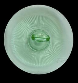 Green Depression Glass Tidbit Tray and Ice Blue