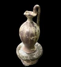 Concrete Vase with Pedestal -vase 27 1/2” H and