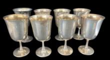 Set of (8) Silver Plate Water Goblets: