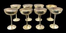 (8) Silver plate Champagne Goblets:
