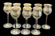 (8) Vintage Sheridan Silver Plate Wine/Water