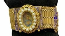 Vintage Lucerne 14 Kt Yellow Gold Pearl Cameo