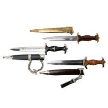 WWII German Chained SS & SA Dagger Lot-Modern