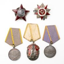 WWII Soviet Russian Medal Lot-Red Star Numbered