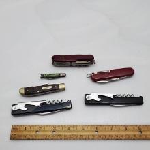 Lot of Pocket Knives Including a Buck 382 Camper’s/Hiking Knife