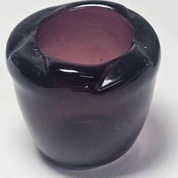 Purple Art Glass Votive Candle Holder