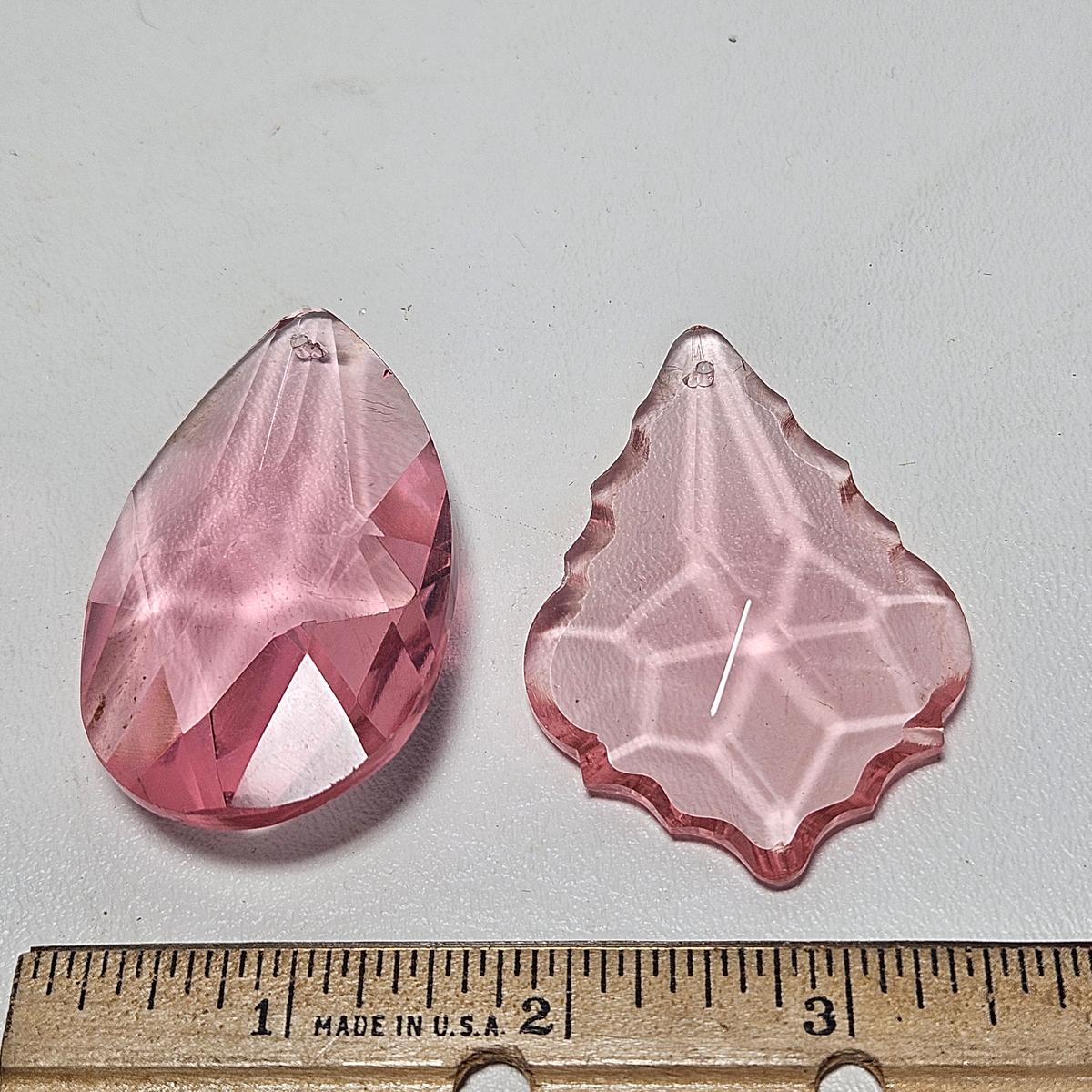 Lot of 2 Large Pink Crystals