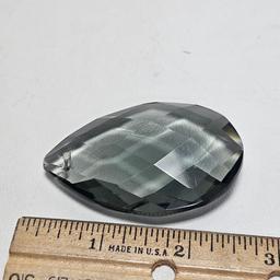 Lot of 3 Gray 2.5” Faceted Teardrop Crystals