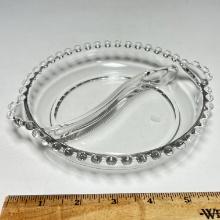 Vintage Divided Candlewick Glass Serving Dish