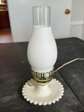 Vintage Milk Glass Bedside Table Lamp