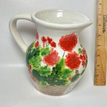 Red Geranium Pitcher by Judy Buswell
