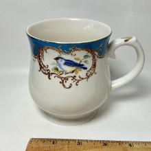 Grace Tea Ware Blue Bird Mug with Beautiful Gilt Accent