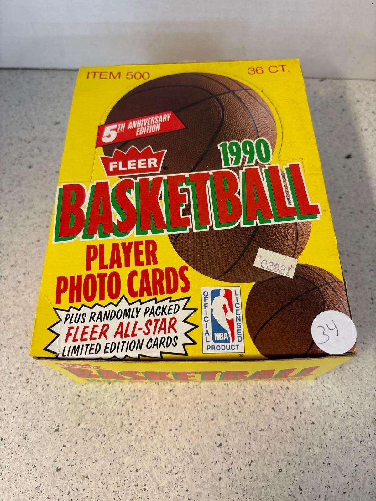 Fleer 1990 basketball player photo cards 36 count