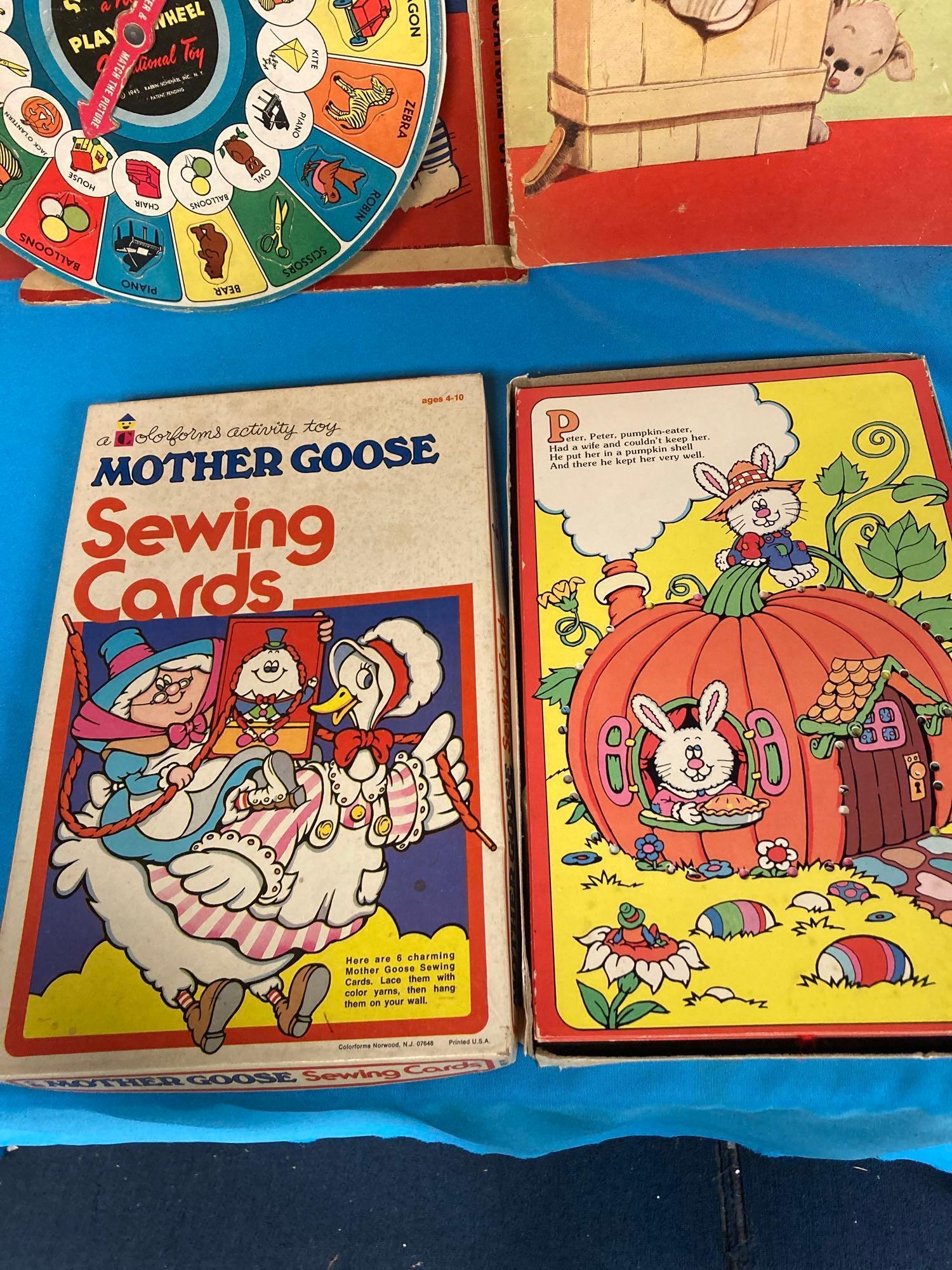 Vintage kids lot COLORFORMS Spin a Word stamps more