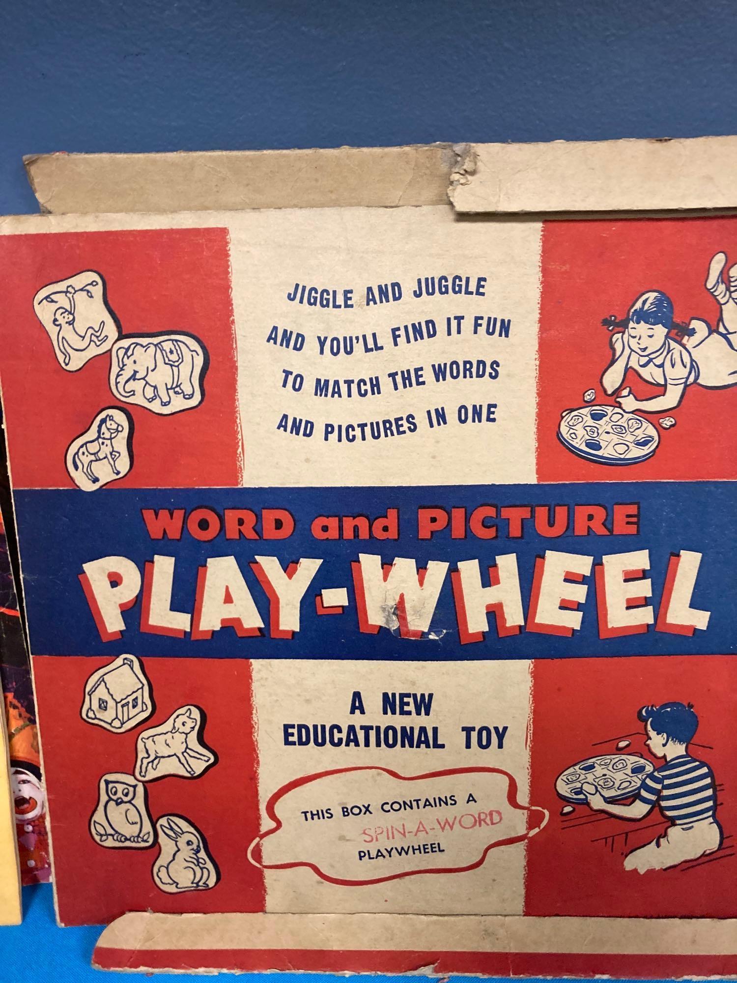Vintage kids lot COLORFORMS Spin a Word stamps more