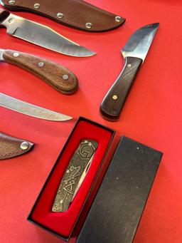 5 total hunters choice butcher block Southbridge Matco filet knives pocket