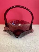 Purple art glass bowl