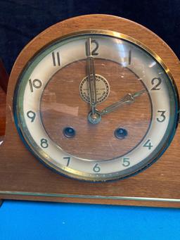 Pair of a wind up clocks, Howard Miller, and one from England