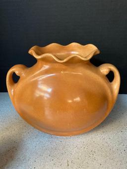 Bennington vase, tangerine vase numbered 9172 unmarked McCoy vase
