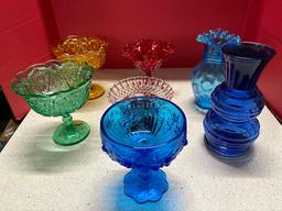 vintage colorful glass John Kemple Kenova West Virginia and others