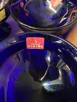 New old stock cobalt blue Viking sherbet cups